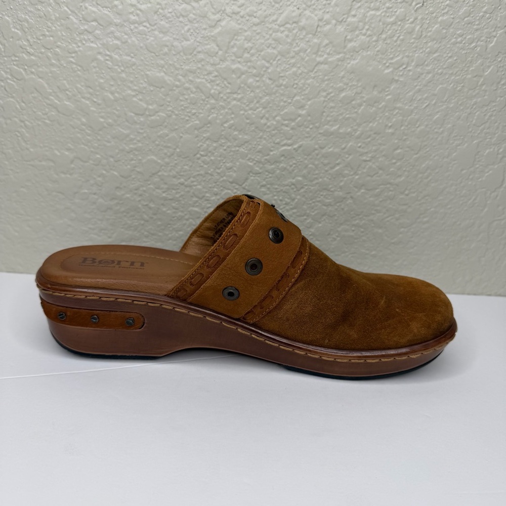Born Women’s Banyan Suede Leather with Buckle detail Slip-on Comfort Clogs Sz 8 - Picture 9 of 11